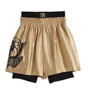 Bershka NBA gold satin bermuda shorts boxing size XS Dallas Mavericks